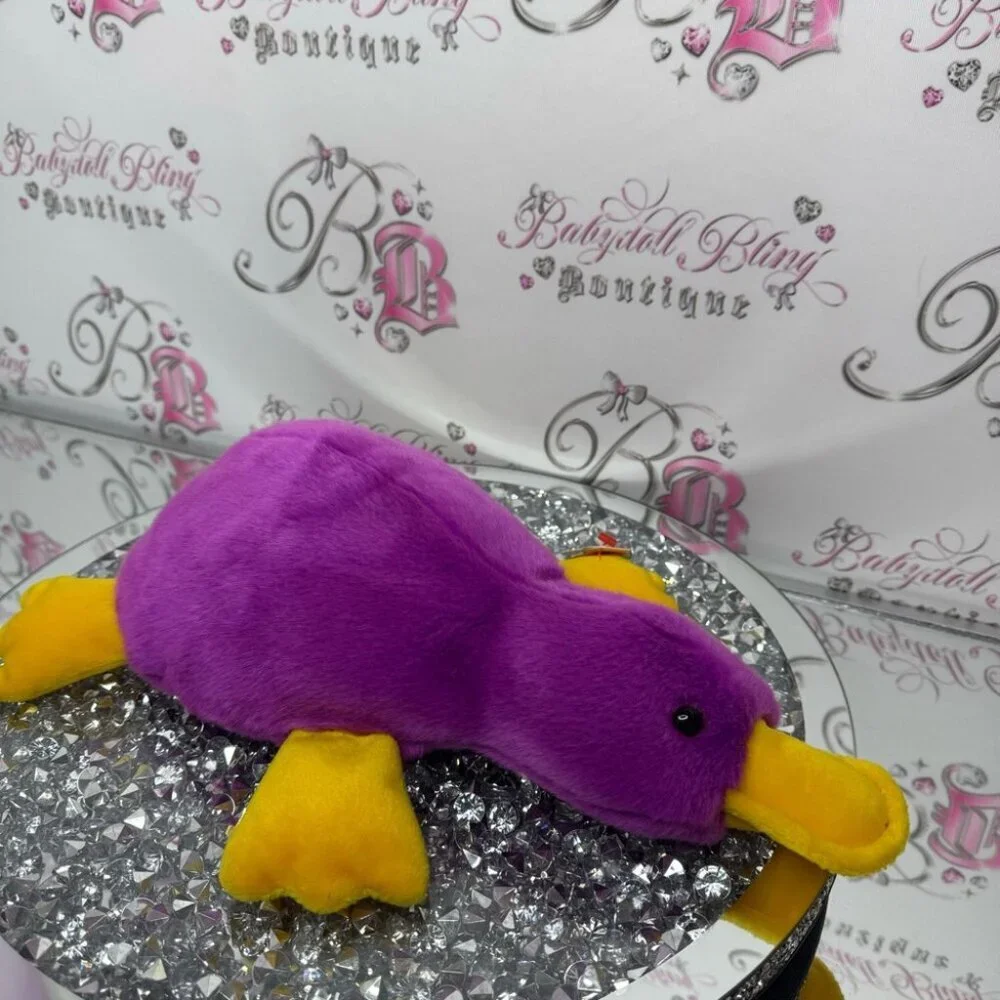 TY beanie baby Patti platypus purple yellow with original tag 1998 vintage 90s